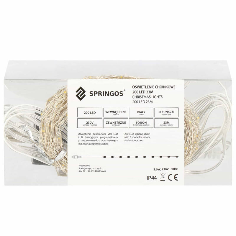 Гирлянда Springos 20 м 200 LED CL0083 Cold White