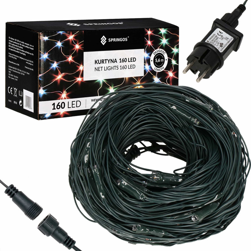 Гирлянда сетка Springos 2 x 2.6 м 160 LED CL4014 Mix