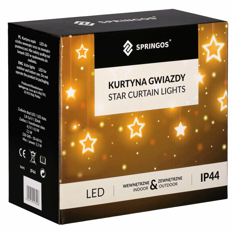 Гірлянда бахрома вулична Springos 2 м 138 LED Mix