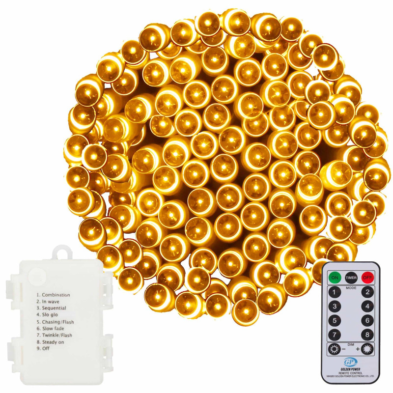 Гирлянда на батарейках Springos 9 м 120 LED CL0171 Warm White