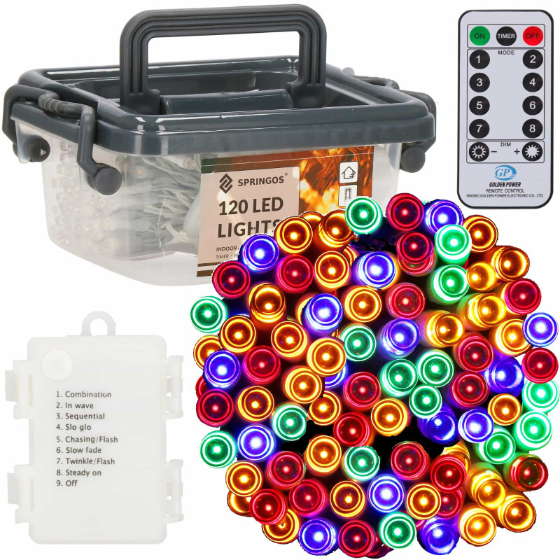 Гирлянда на батарейках Springos 9 м 120 LED CL0173 Mix