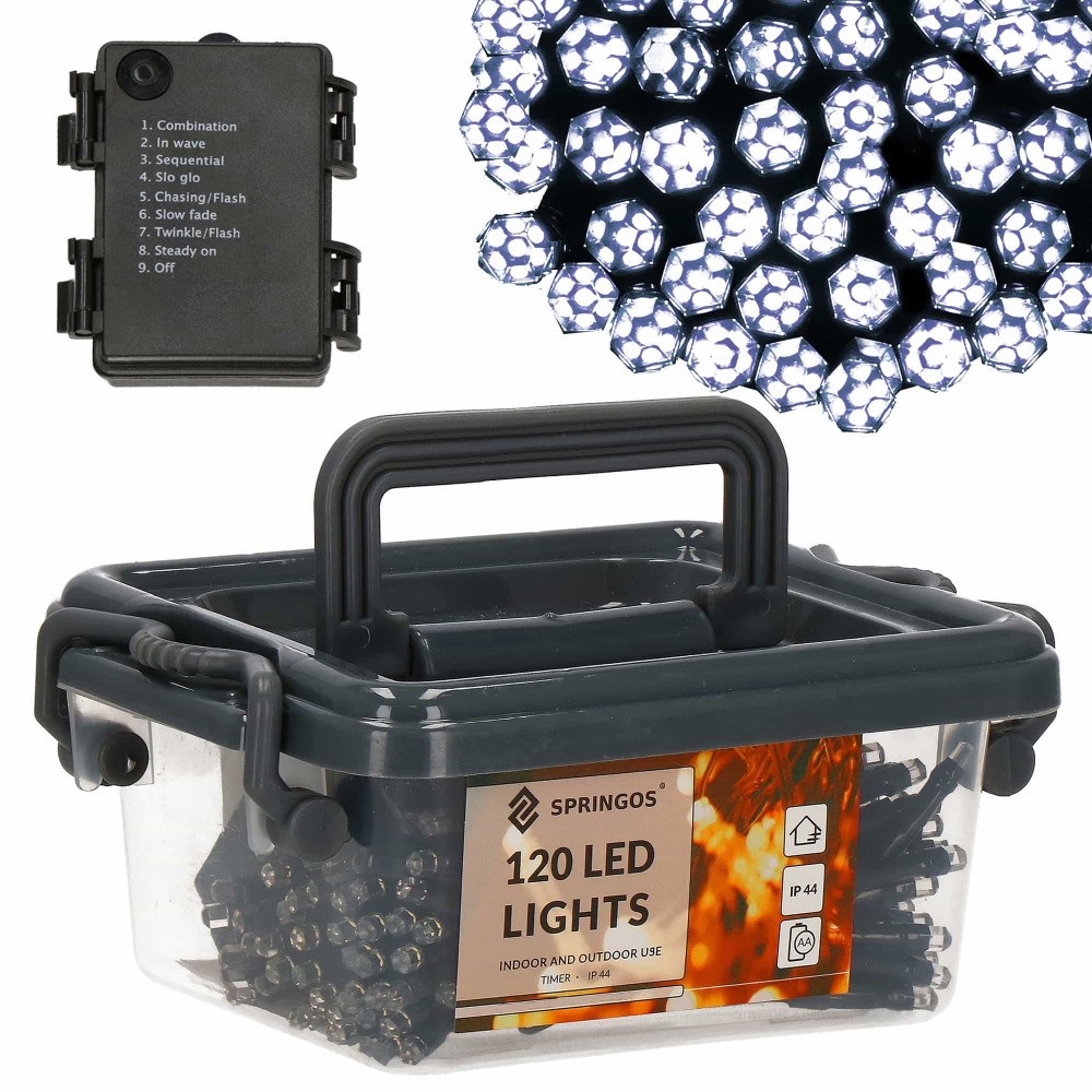 Гірлянда на батарейках Springos 9 м 120 LED Cold White