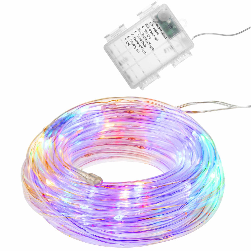 Гирлянда дюралайт на батарейках Springos Rope Lights 5 м 50 LED CL0856 Mix