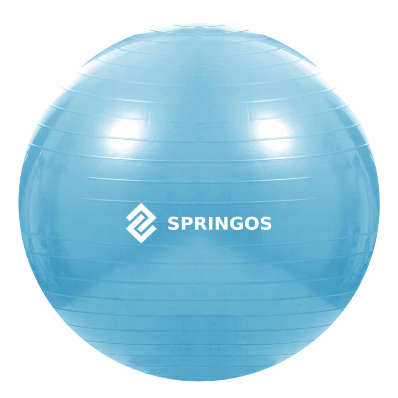 Фітбол Springos 55 см Anti-Burst Sky Blue