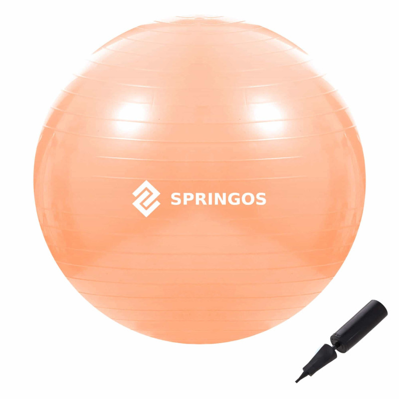 Фітбол Springos 55 см Anti-Burst Orange