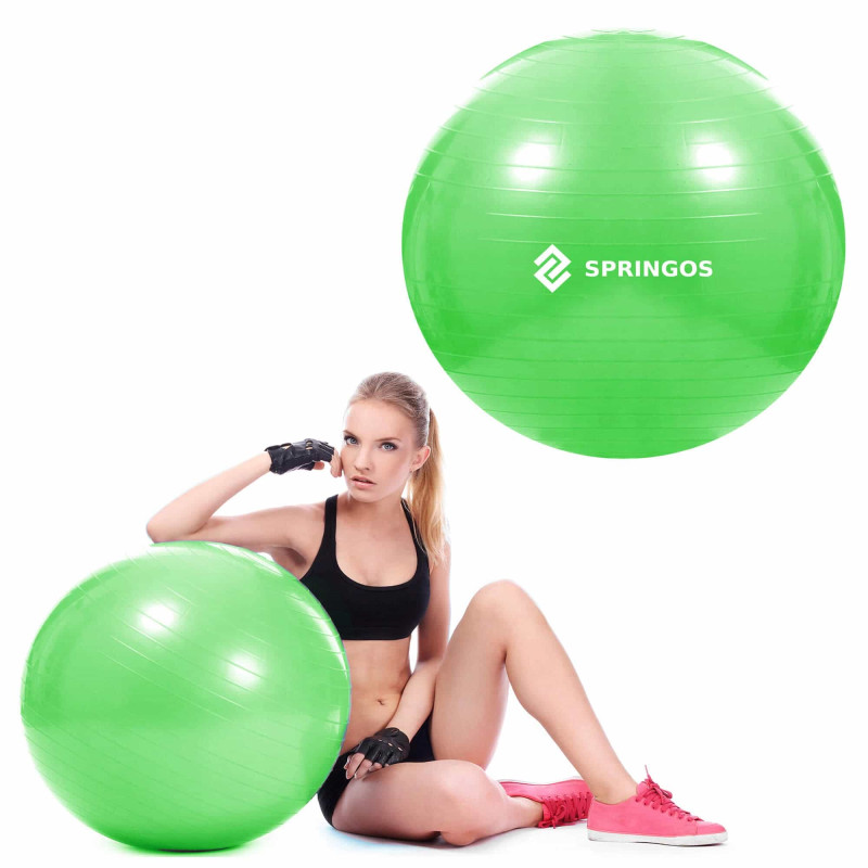 Фітбол Springos 65 см Anti-Burst Green