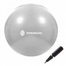 Фітбол Springos 75 см Anti-Burst Grey
