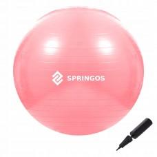 Фітбол Springos 75 см Anti-Burst Pink