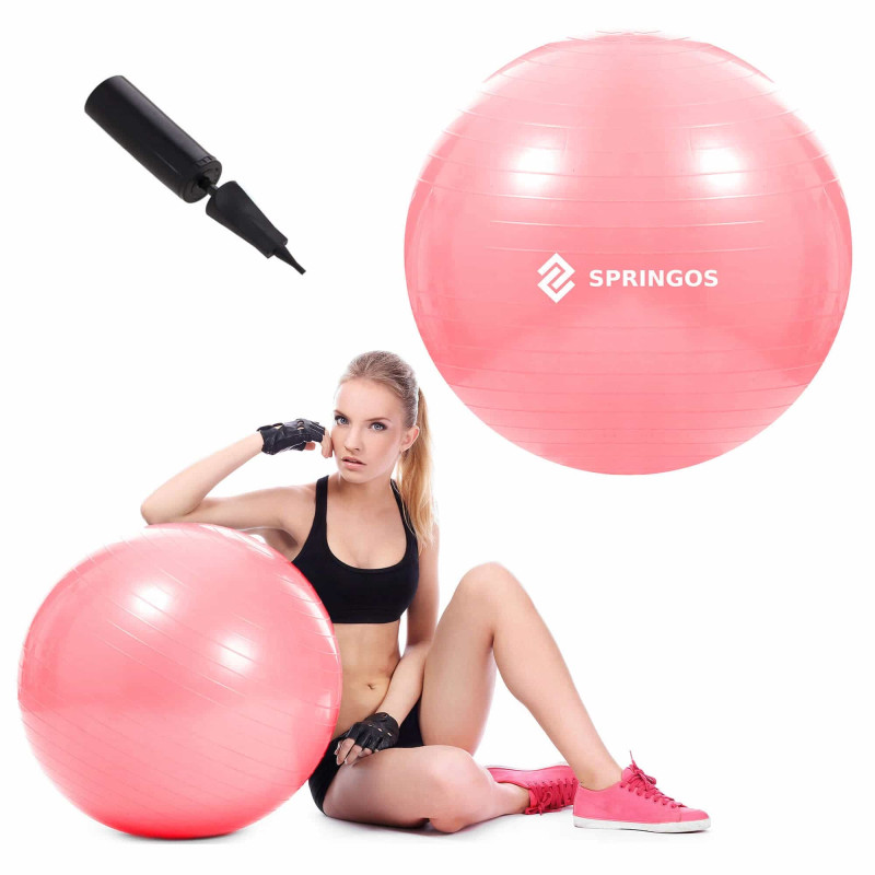 Фітбол Springos 75 см Anti-Burst Pink
