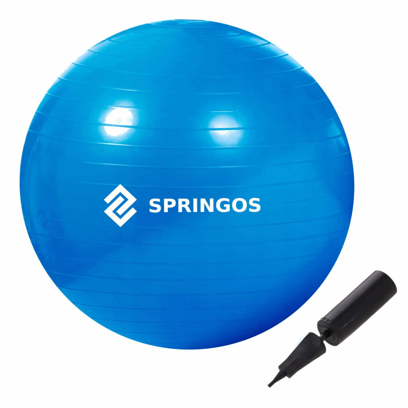 Фітбол Springos 85 см Anti-Burst Blue