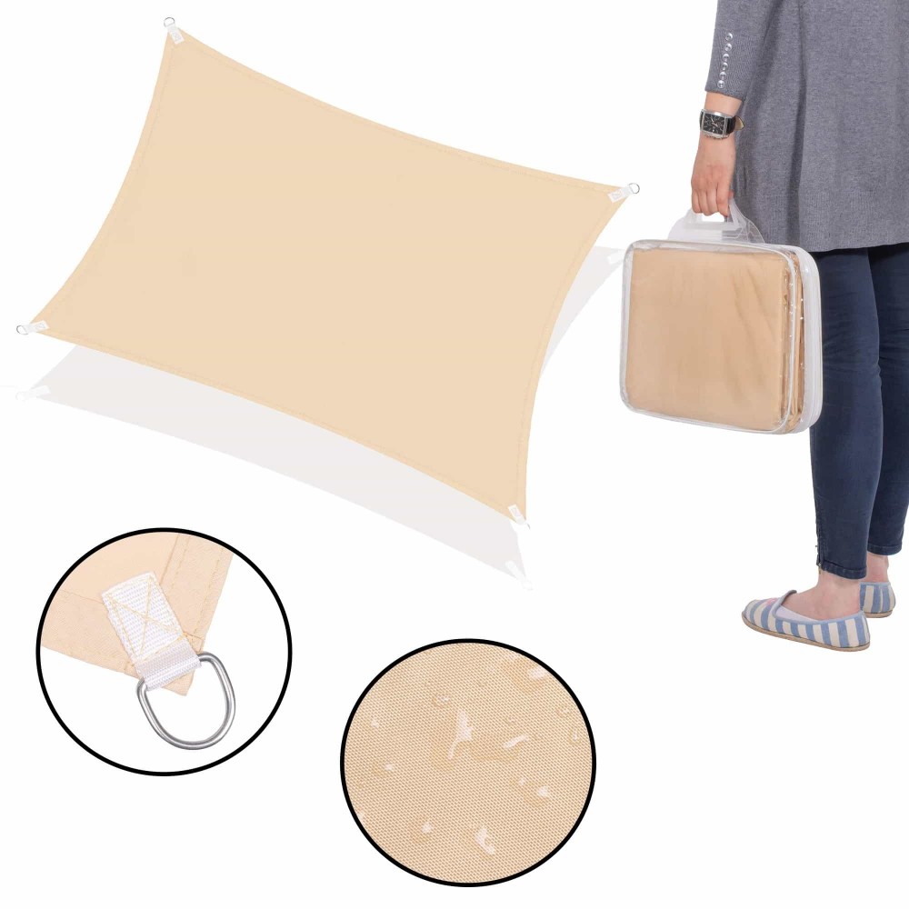 Тент-парус від сонця Springos 3 x 2 м Beige