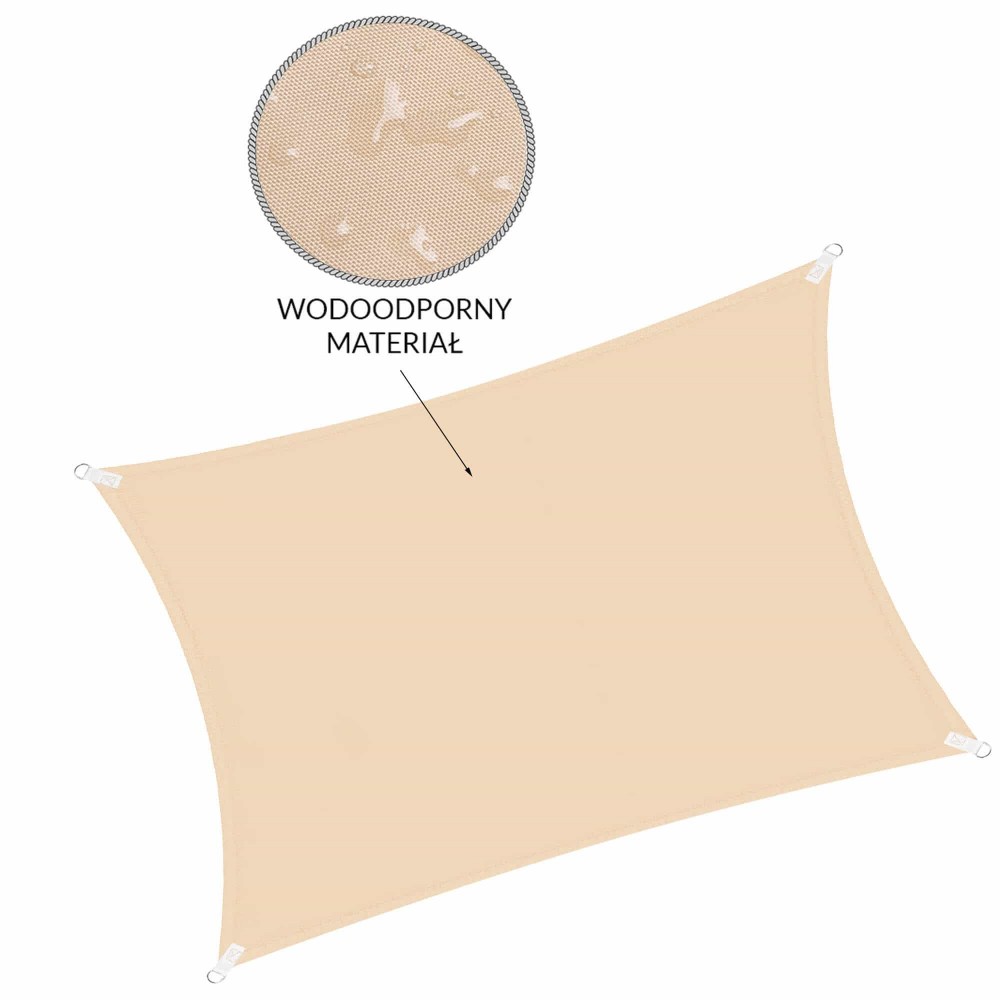 Тент-парус від сонця Springos 3 x 2 м Beige
