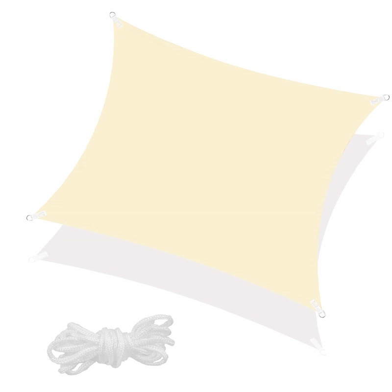 Тент-парус від сонця Springos 3 x 3 м Light Yellow