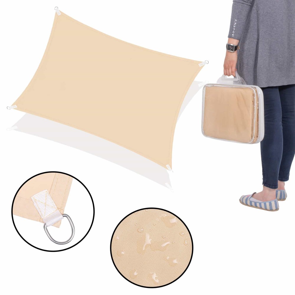 Тент-парус від сонця Springos 4 x 2 м Beige