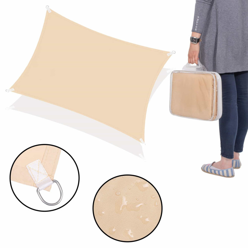 Тент-парус теневой для дома, сада и туризма Springos 4 x 2 м SN1038 Beige