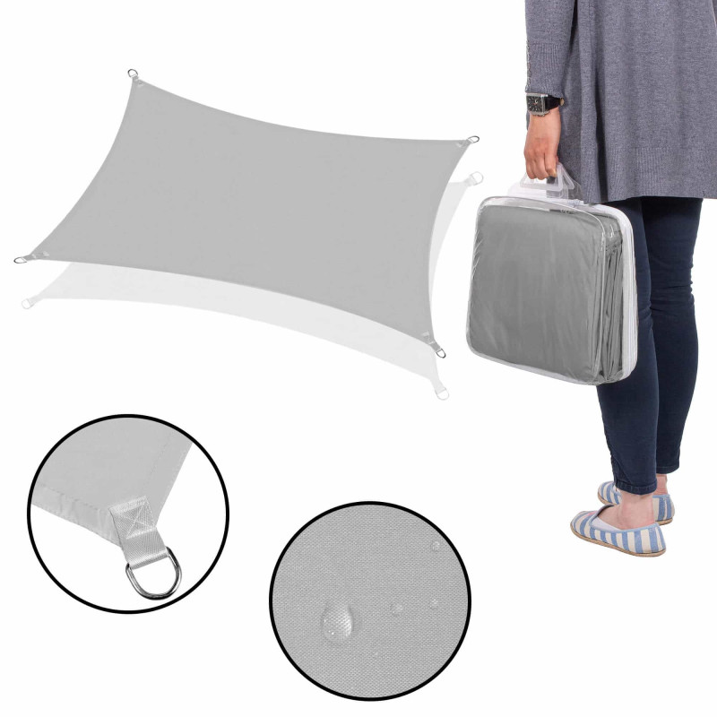 Тент-парус від сонця Springos 4 x 2 м Grey