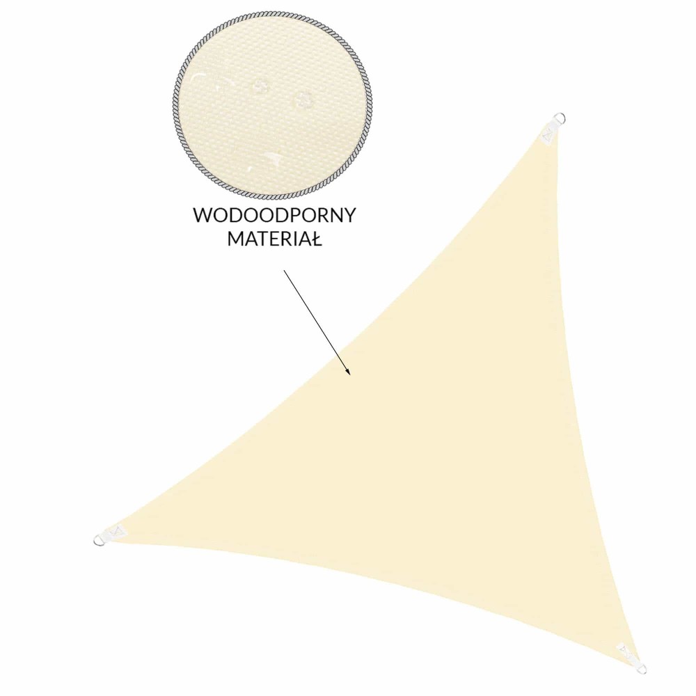 Тент-парус від сонця Springos 5 x 5 x 5 м Light Yellow