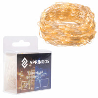 Гирлянда на батарейках Springos 0.9 м 10 LED CL0001 Warm White