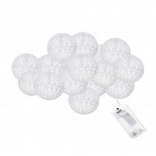 Гірлянда на батарейках Springos Cotton Balls 2 м 10 LED Warm White (White)