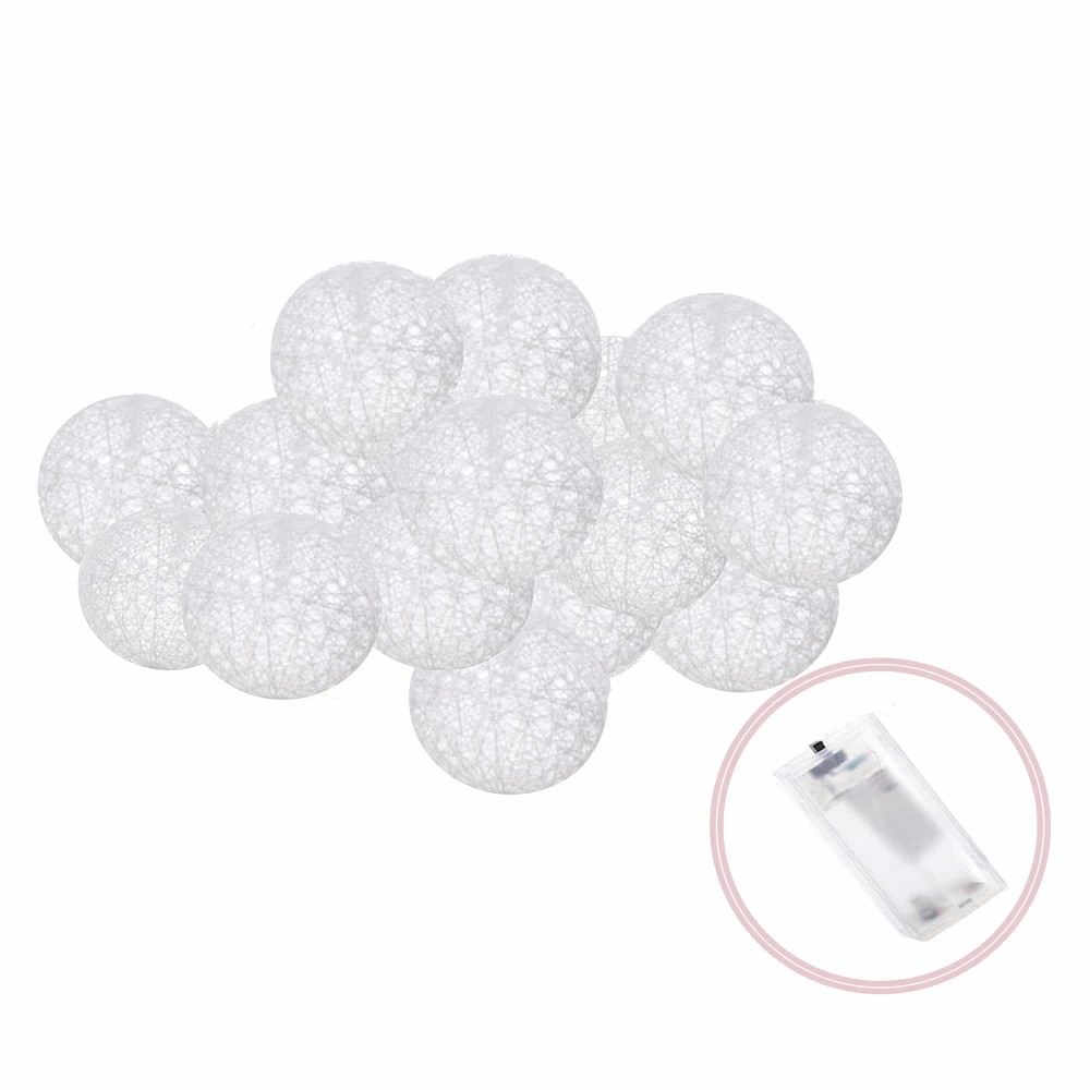 Гірлянда на батарейках Springos Cotton Balls 2 м 10 LED Warm White (White)