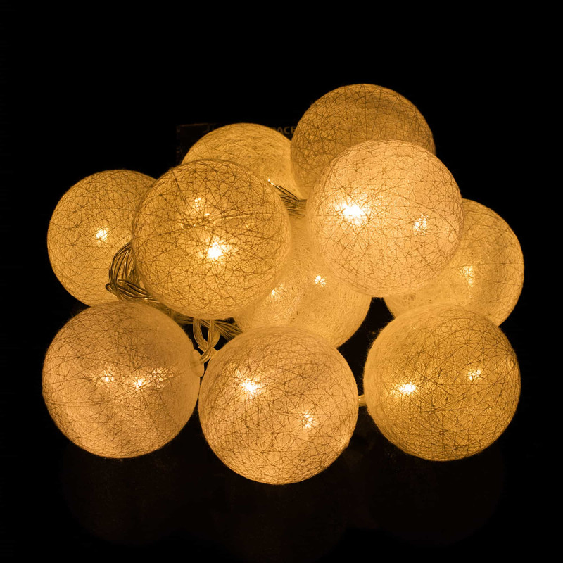 Гирлянда на батарейках Springos Cotton Balls 2 м 10 LED CL0028 Warm White