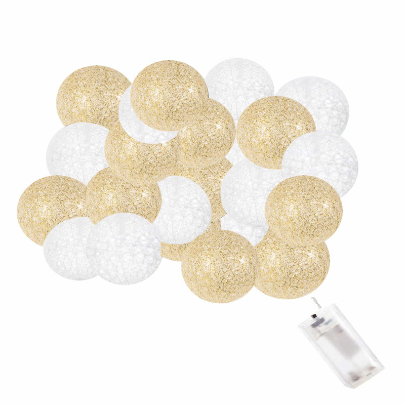 Гирлянда на батарейках Springos Cotton Balls 2 м 10 LED CL0030 Warm White