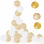 Гірлянда на батарейках Springos Cotton Balls 2 м 10 LED Warm White (White, Gold)