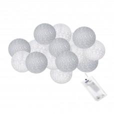 Гірлянда на батарейках Springos Cotton Balls 2 м 10 LED Warm White (White, Gray)