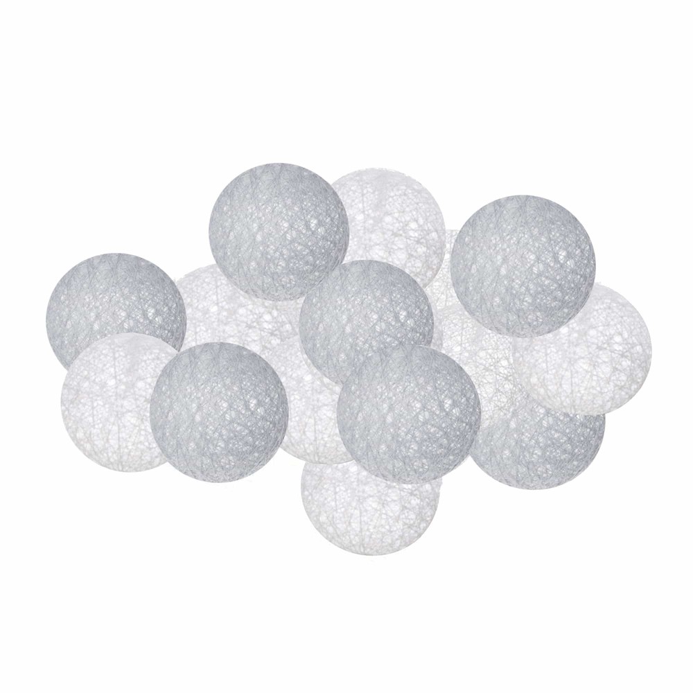 Гірлянда на батарейках Springos Cotton Balls 2 м 10 LED Warm White (White, Gray)