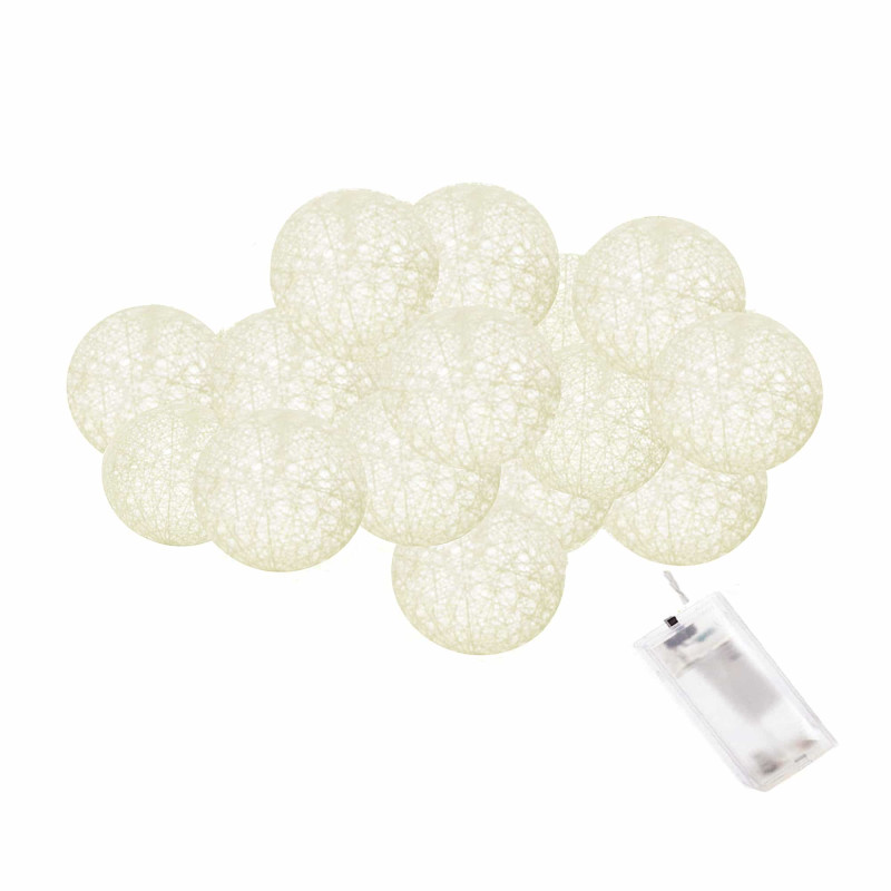 Гирлянда на батарейках Springos Cotton Balls 2 м 10 LED CL0032 Warm White