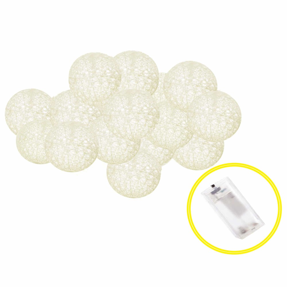 Гірлянда на батарейках Springos Cotton Balls 2 м 10 LED Warm White (Gold)