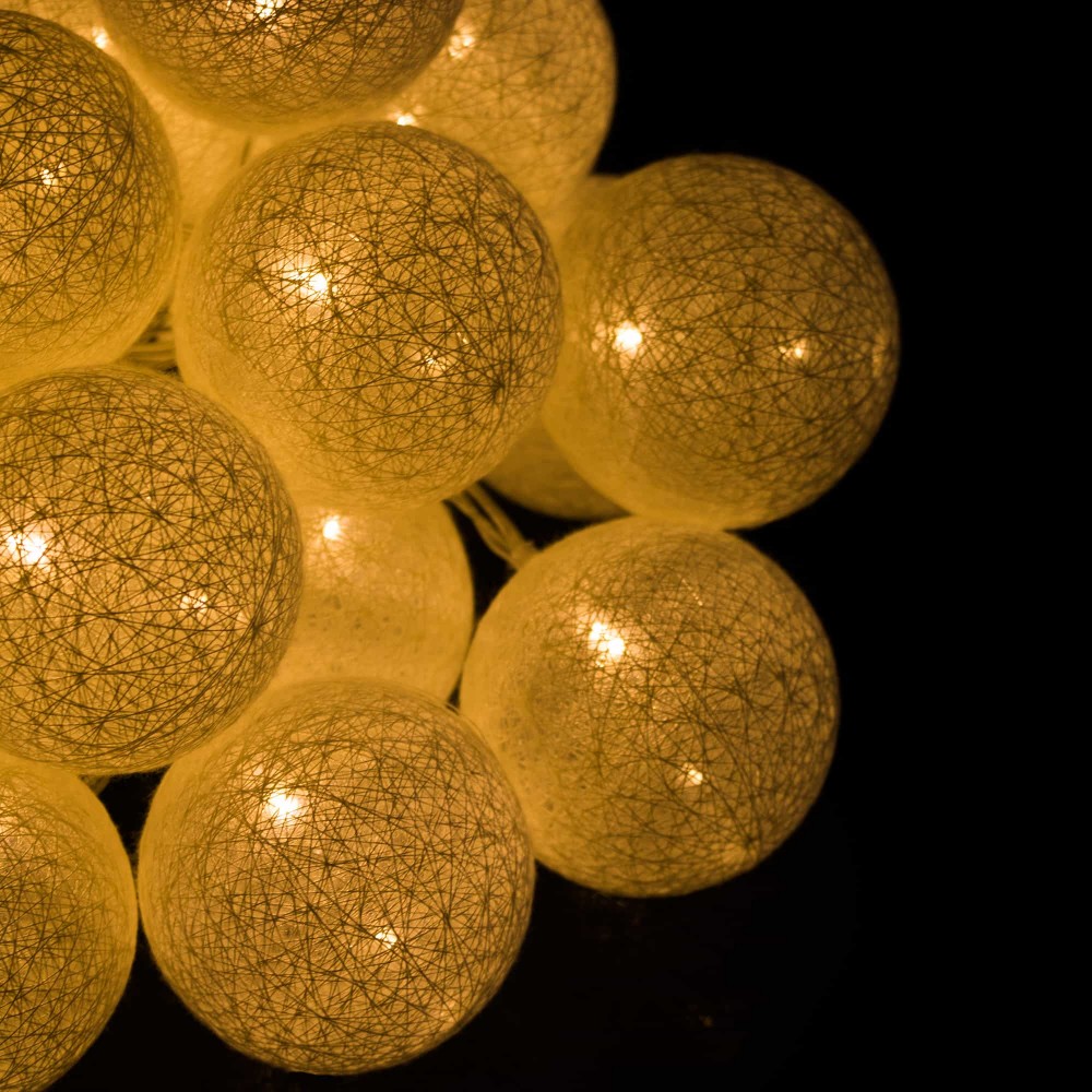 Гірлянда на батарейках Springos Cotton Balls 2 м 10 LED Warm White (Gold)