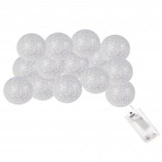 Гірлянда на батарейках Springos Cotton Balls 2 м 10 LED Warm White (Silver)