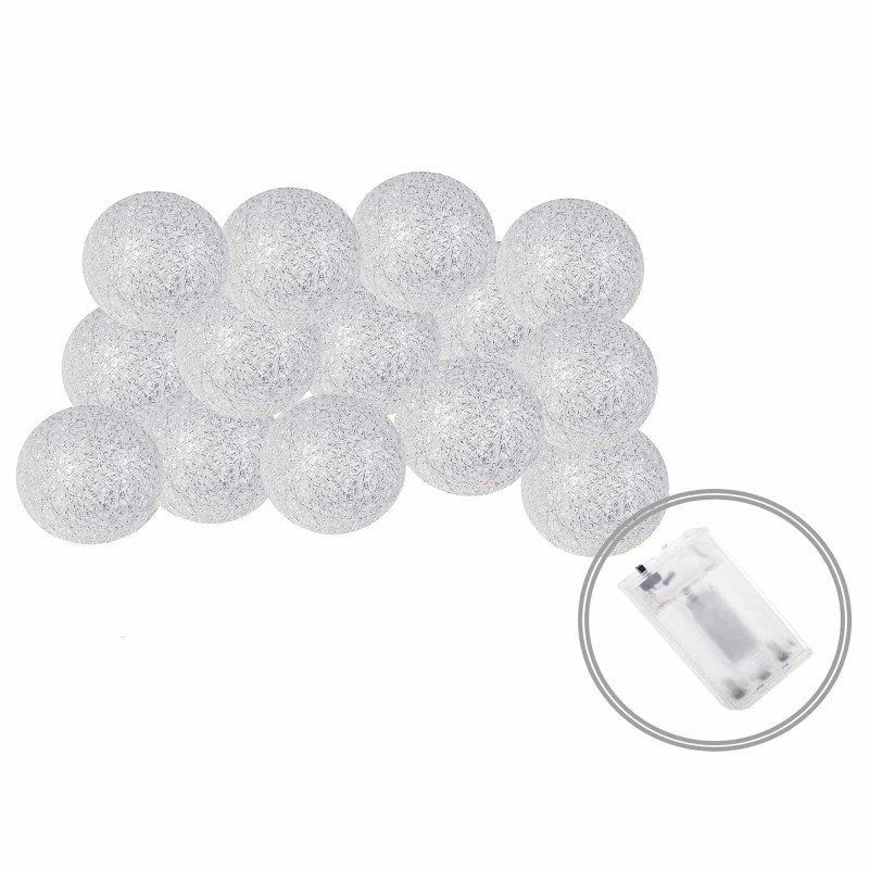 Гірлянда на батарейках Springos Cotton Balls 2 м 10 LED Warm White (Silver)