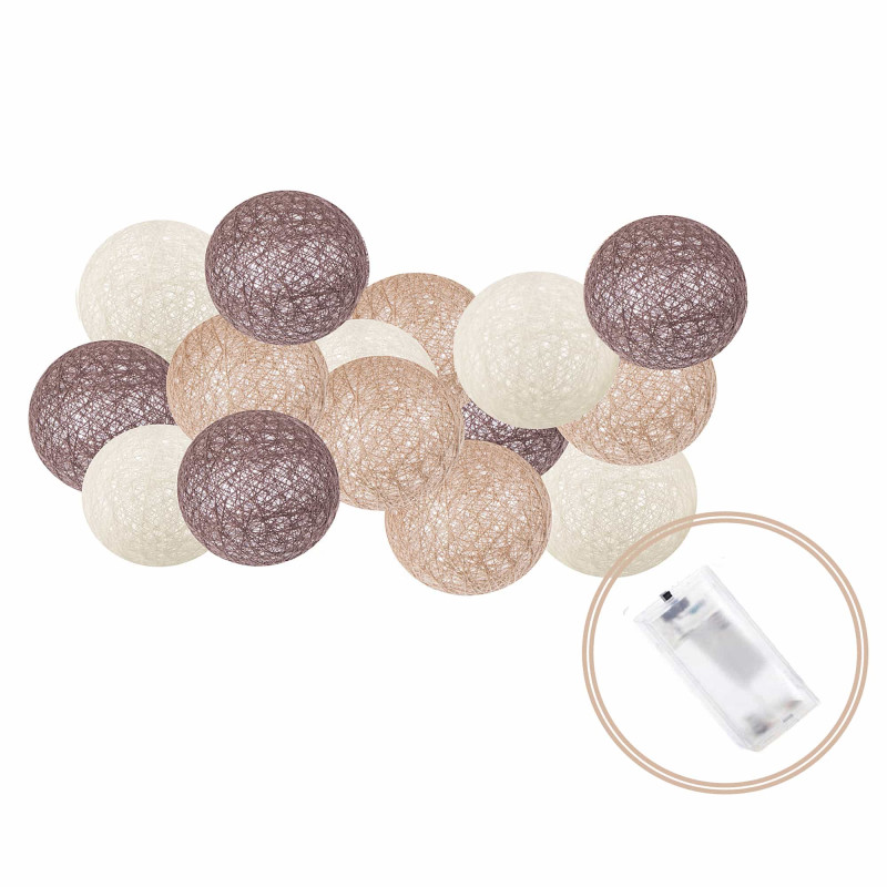 Гірлянда на батарейках Springos Cotton Balls 2 м 10 LED Warm White (Beige, Brown, Chocolate)