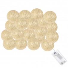 Гірлянда на батарейках Springos Cotton Balls 4 м 20 LED Warm White (Gold)