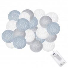 Гірлянда на батарейках Springos Cotton Balls 4 м 20 LED Warm White (White, Gray, Blue)