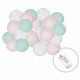 Гірлянда на батарейках Springos Cotton Balls 4 м 20 LED Warm White (White, Mint, Pink)