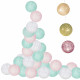 Гірлянда на батарейках Springos Cotton Balls 4 м 20 LED Warm White (White, Mint, Pink)
