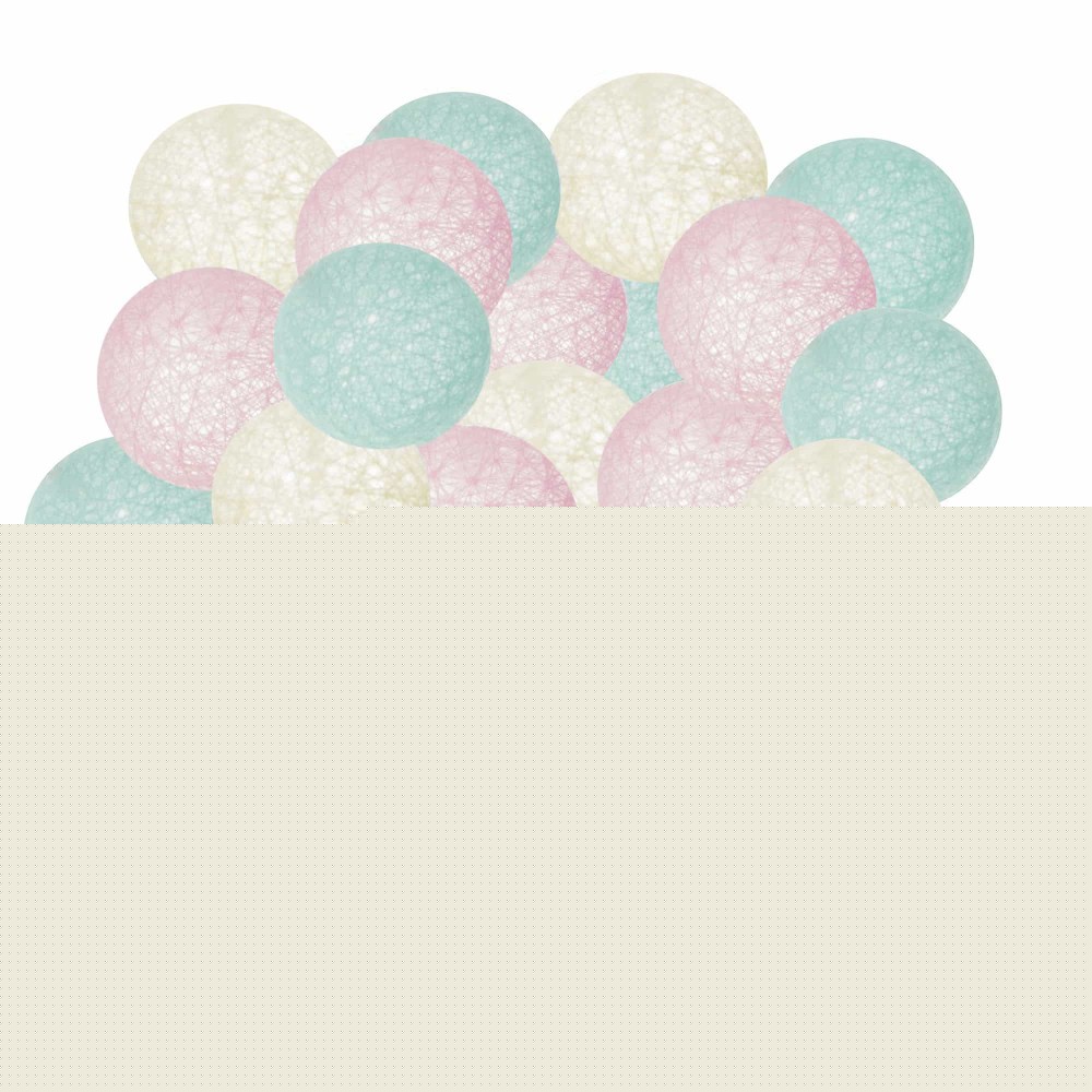Гірлянда на батарейках Springos Cotton Balls 4 м 20 LED Warm White (Yellow, Mint, Pink)