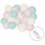 Гірлянда на батарейках Springos Cotton Balls 4 м 20 LED Warm White (Yellow, Mint, Pink)