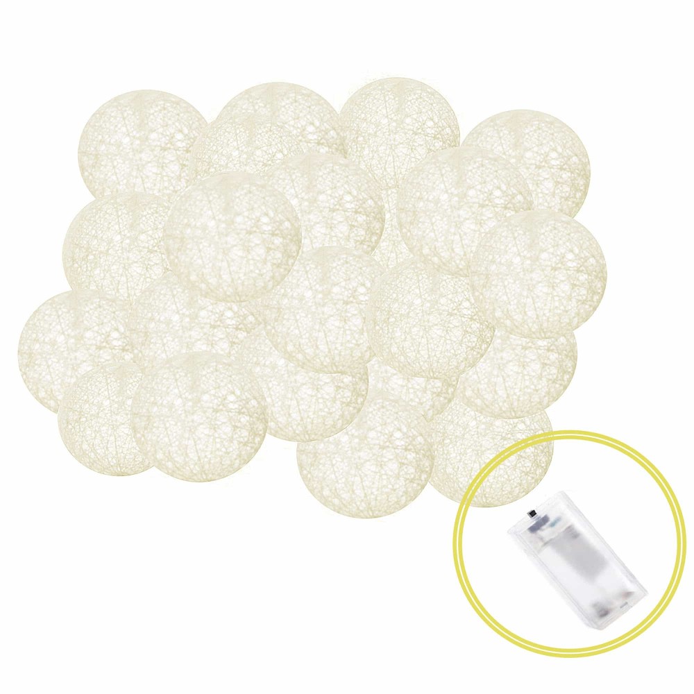 Гірлянда на батарейках Springos Cotton Balls 4 м 20 LED Warm White (Yellow)