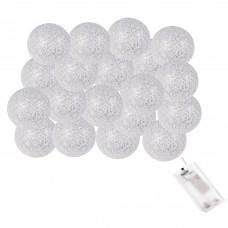 Гірлянда на батарейках Springos Cotton Balls 4 м 20 LED Warm White (Silver)