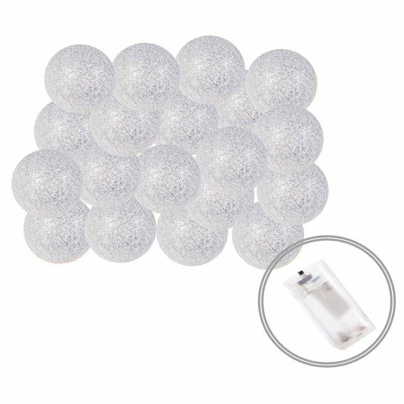 Гірлянда на батарейках Springos Cotton Balls 4 м 20 LED Warm White (Silver)