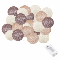 Гірлянда на батарейках Springos Cotton Balls 4 м 20 LED Warm White (Beige, Brown, Chocolate)