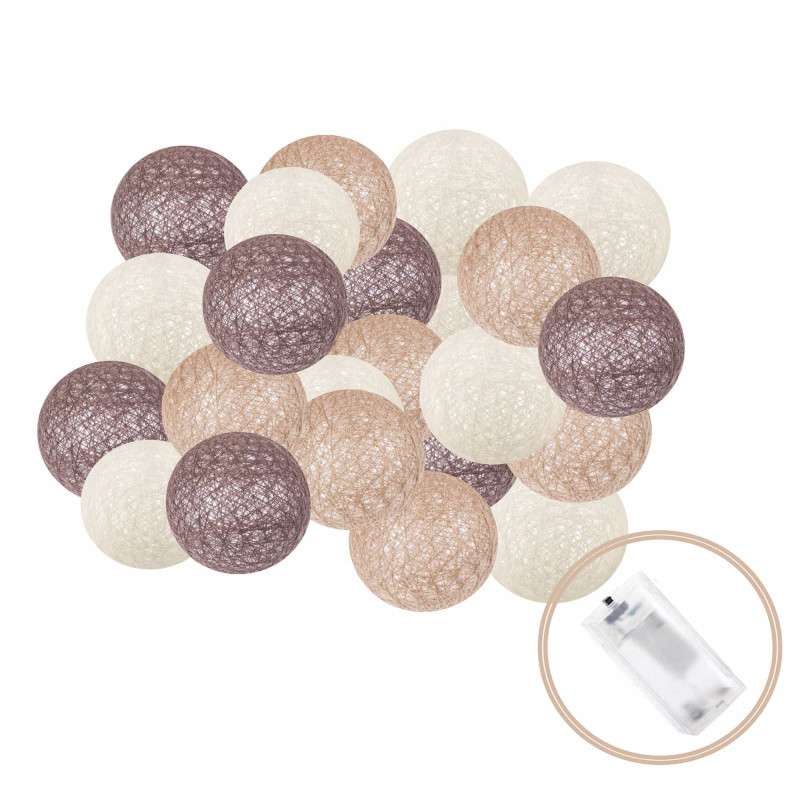 Гірлянда на батарейках Springos Cotton Balls 4 м 20 LED Warm White (Beige, Brown, Chocolate)