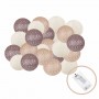Гірлянда на батарейках Springos Cotton Balls 4 м 20 LED Warm White (Beige, Brown, Chocolate)