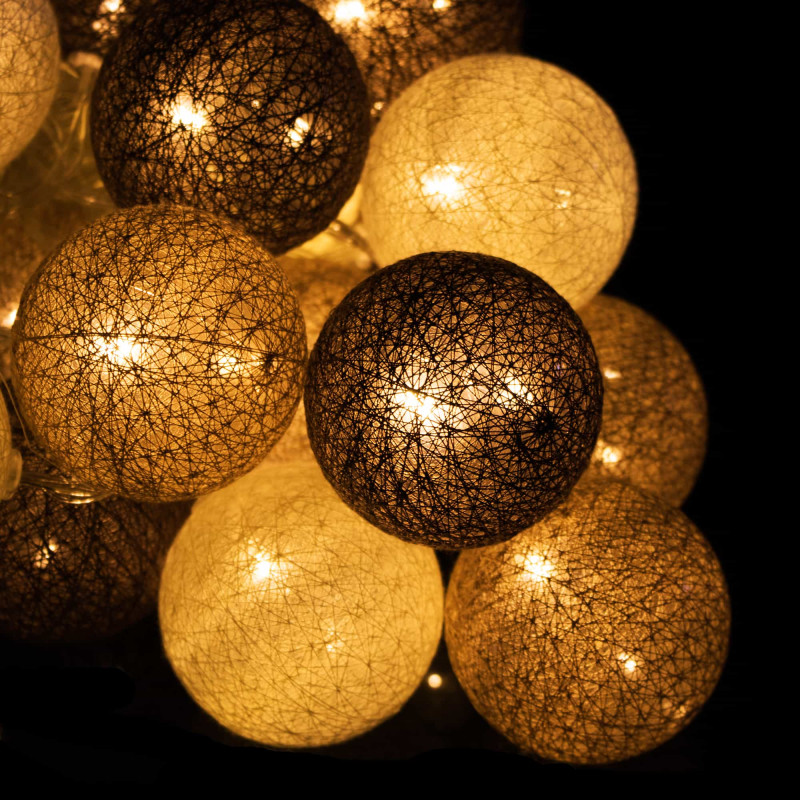 Гірлянда на батарейках Springos Cotton Balls 4 м 20 LED Warm White (Beige, Brown, Chocolate)