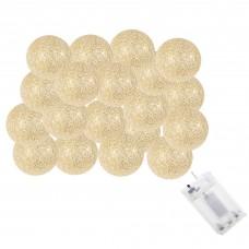Гірлянда на батарейках Springos Cotton Balls 6 м 30 LED Warm White (Gold)