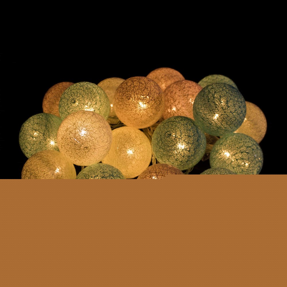 Гірлянда на батарейках Springos Cotton Balls 6 м 30 LED Warm White (Yellow, Mint, Pink)